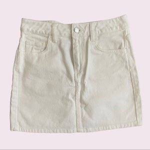 Asos petite white denim mini skirt
